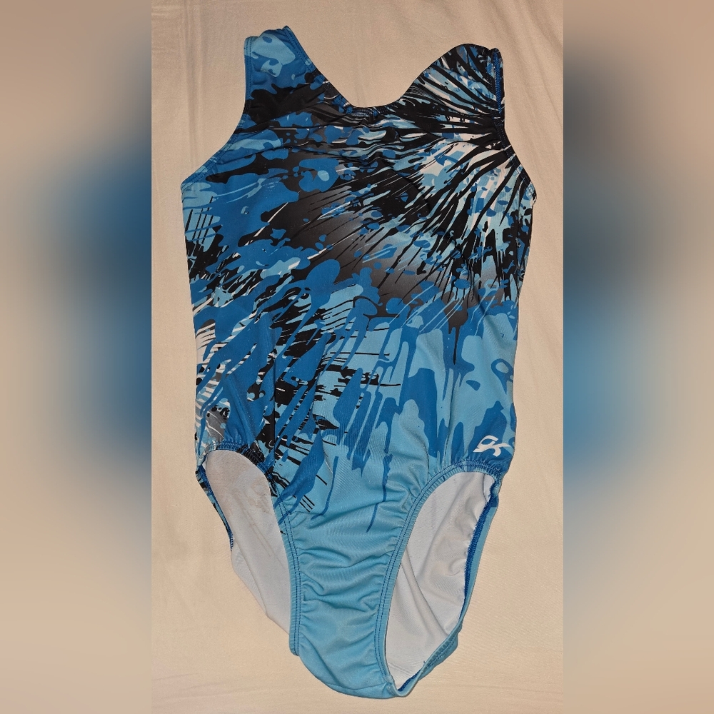 GK Gymnastics Leotard - Blue and Black Adult Large